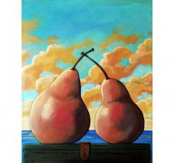 Romantic Pear realistic still life food art painting
